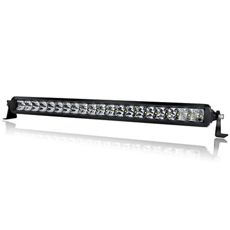 LED Light Bar 20 inch Compatible for Ford F150 Tacoma Jeep Wrangler 4WDKING Screwless Design with DT Connector Wiring Harness Kit Dual Row Light Bar Mount on Front Bumper and Grille 